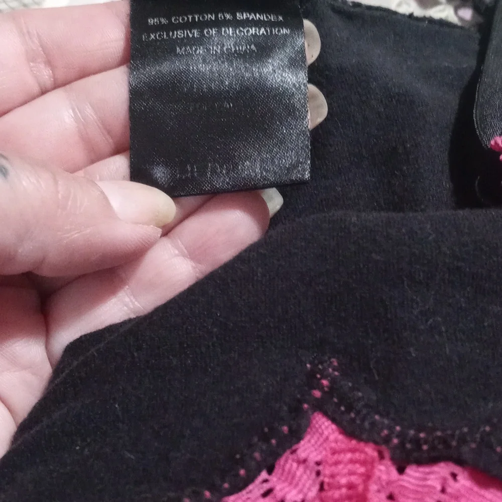 Bnwot!! Baby phat spaghetti strap tank top sz medium in black and pink pink lace - Picture 7 of 12